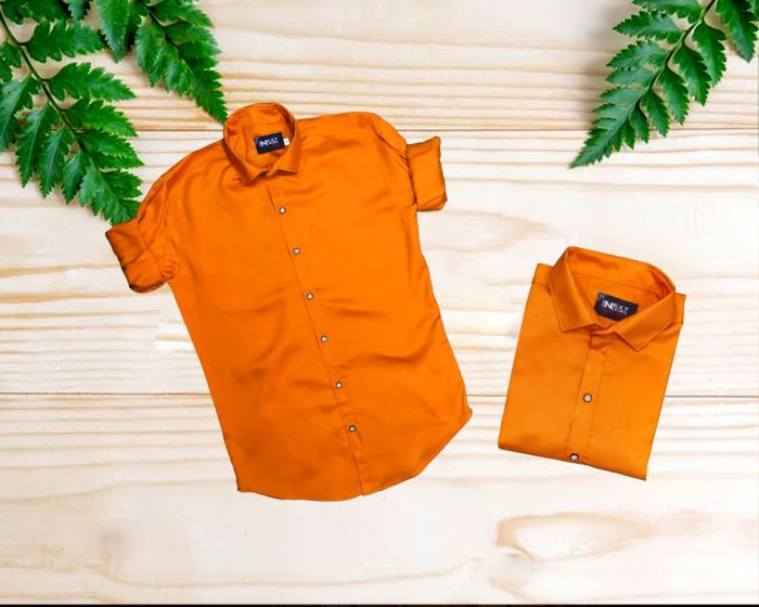 Men orange dress shirt