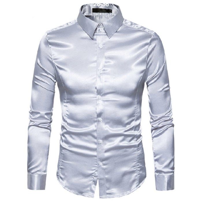 Mens gold silk dress shirt