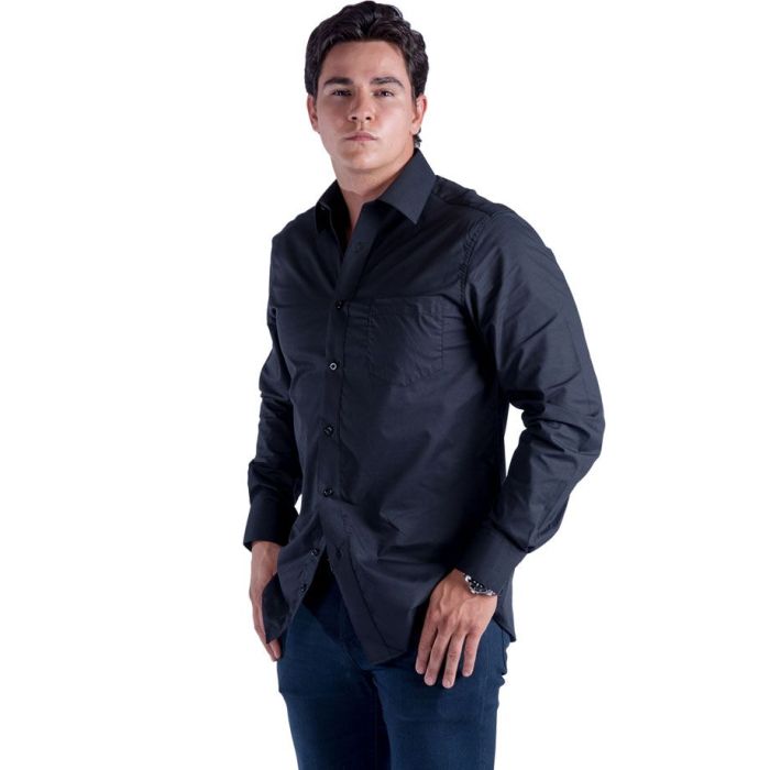 Black button down mens dress shirt