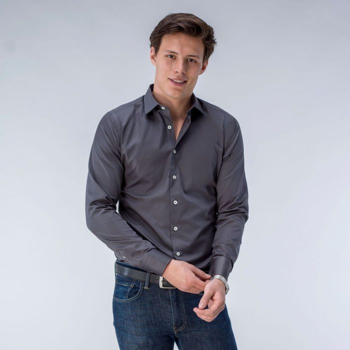 Grey dress shirt men