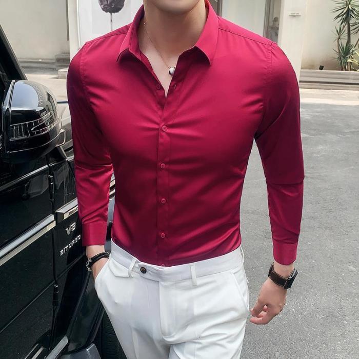 Mens wine colored dress shirt