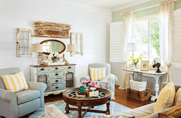 How to decorate your living room cottage style