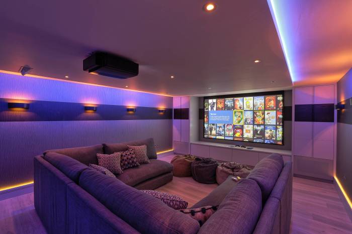 How to decorate a projector wall living room