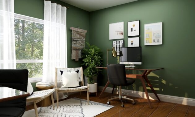 How to decorate a living room office