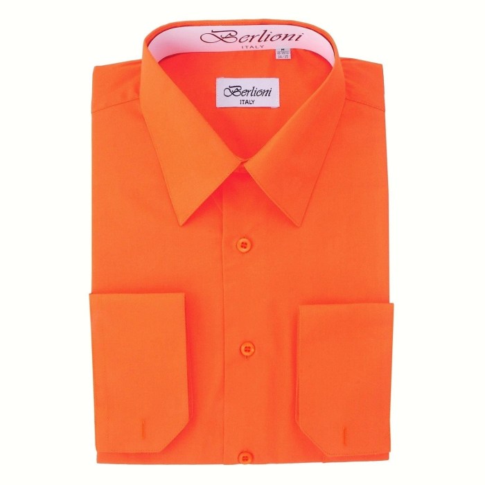 Men orange dress shirt