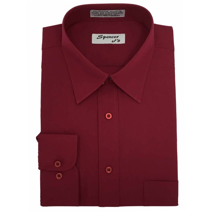 Mens wine colored dress shirt