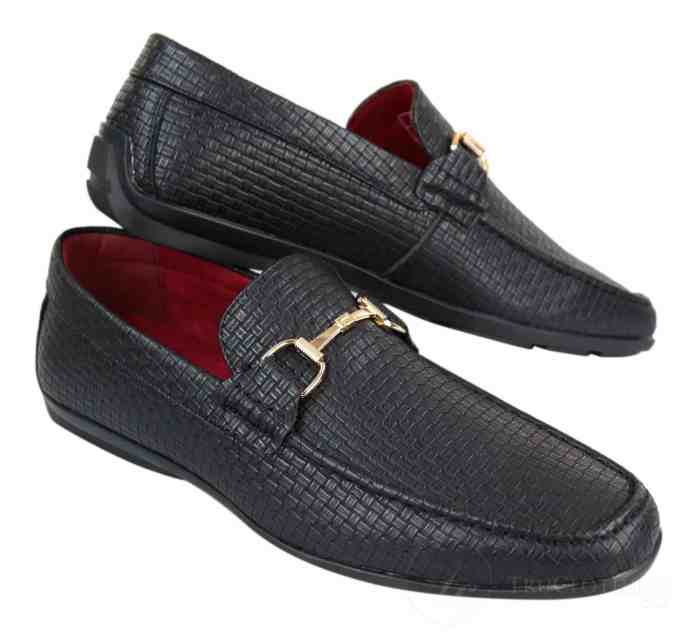 Loafers mens pu weave