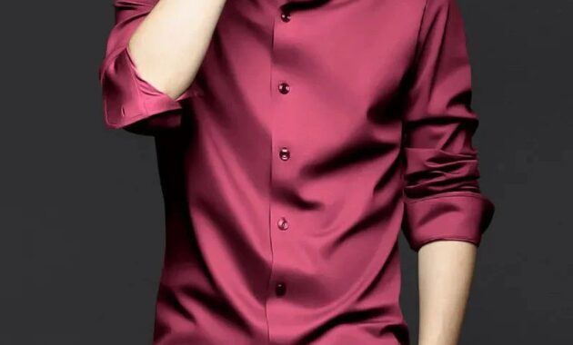 Mens wine colored dress shirt