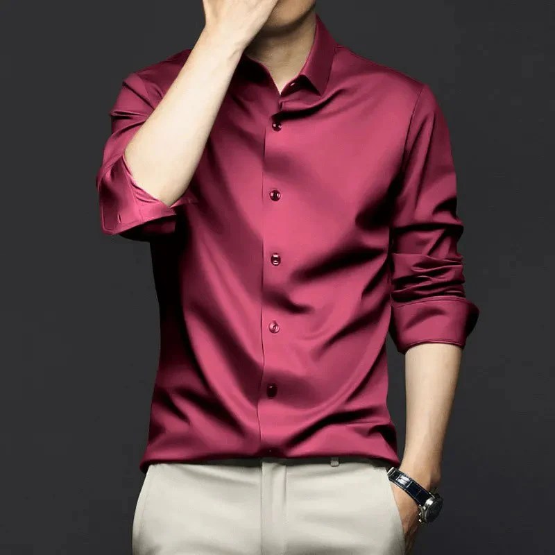 Mens wine colored dress shirt